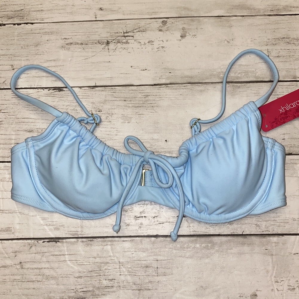 Xhilaration Bikini Top Womens‎ Small Light Blue String Tie NEW Target Strappy S